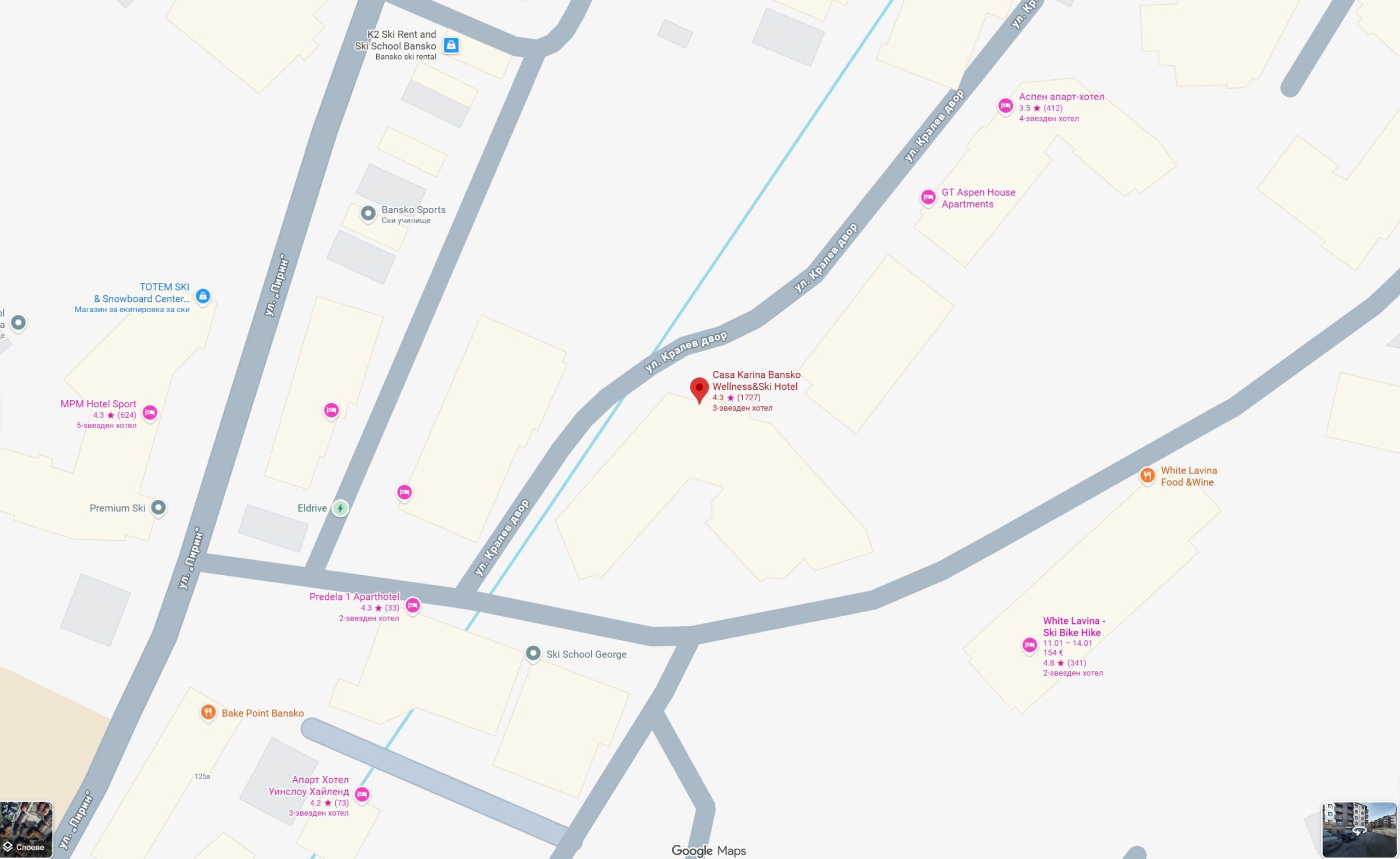 Карта – Casa Karina Bansko